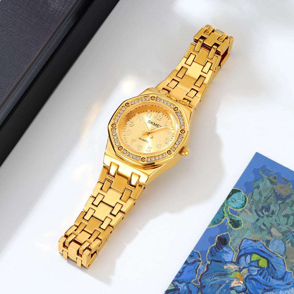 Элегантные женские часы с бриллиантами, водонепроницаемые, светящиеся, часы из нержавеющей стали, роскошные аналоговые кварцевые женские часы