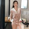 Two Piece Set Autumn and Winter Women  New Velvet Large Lapel Sweet Long Sleeve Women Outer Wear Home Suit