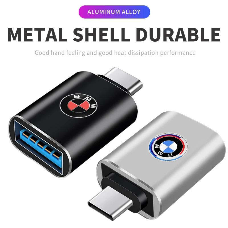 Автомобильная наклейка USB 3.0 Type-C Адаптер данных Type C 10A OTG USB C Папа на USB Для BMW E36 E46 E90 E60 E39 F30 F10 F20 E70 E53 G30 E91