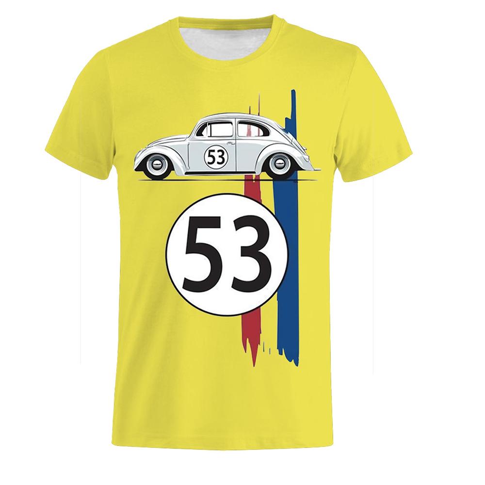 53 Number Men T Shirt Car Short Sleeve Simple Herbie Tees Tshirts Rally Car Male 3D Printed T Shirt