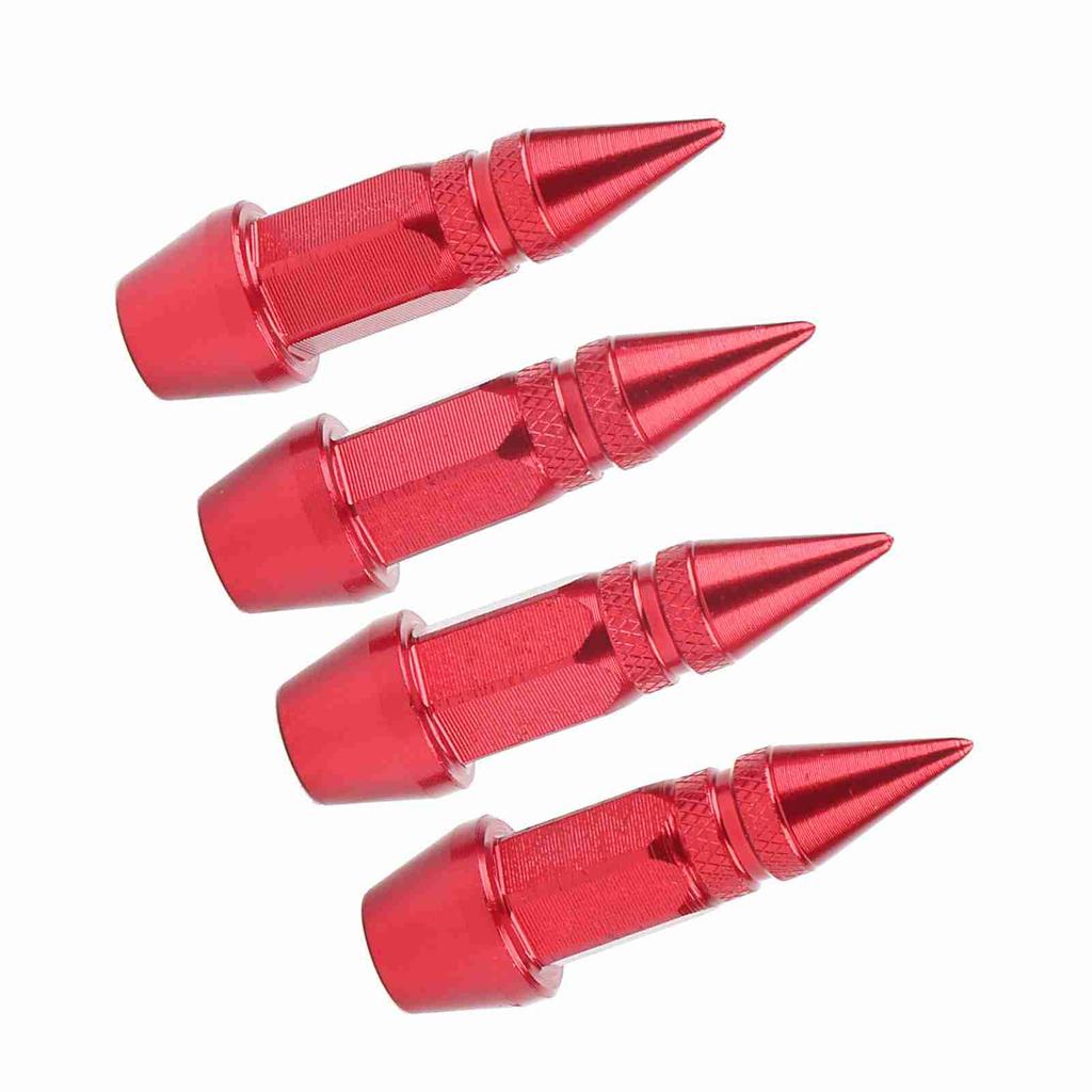 4Pcs Aluminum Alloy Spike Wheel Tire Valve Stem Car Truck Air Dust Caps Covers Red