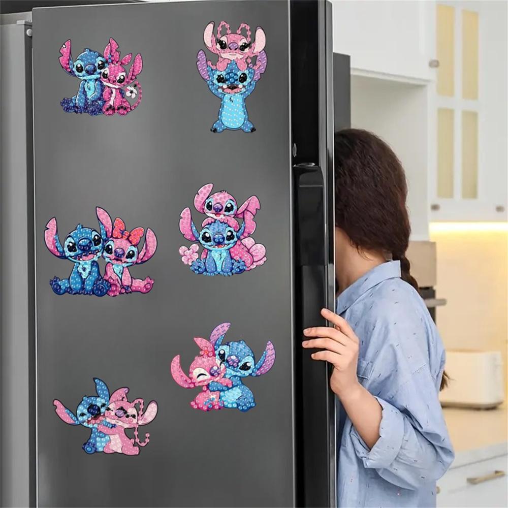6Pcs Hugs and Kisses Series Diamond Art Fridge Magnet Diamond Painting Refrigerator Magnet DIY Fridge Stickers for Fridge Whiteboards