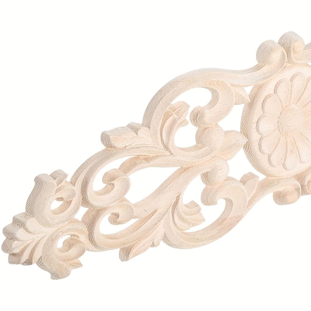 2 шт. резные накладки из дерева, неокрашенные декоративные аппликации, длинные наклейки с резьбой по мебели для шкафа, зеркала, комода, настенного шкафа, шкафа, мебели для кровати
