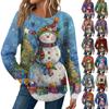 Women's Fashion Long Sleeve Christmas Loose Long Sleeve Round Neck Casual Top