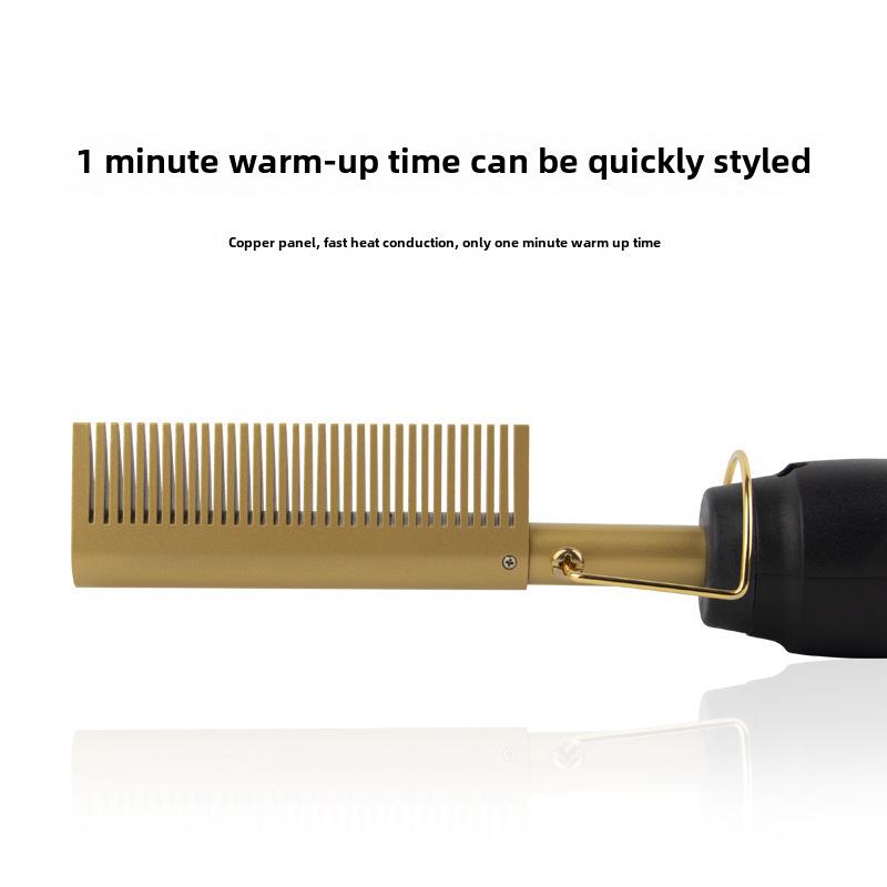 Расческа двойного назначения из меди для выпрямления и завивки влажных/сухих волос