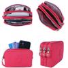 Middle-aged Women Long Three Zipper Layer Money Pouch Nylon Phone Bag Solid Color Card Key Toiletry Canvas Storage Organizer Bag