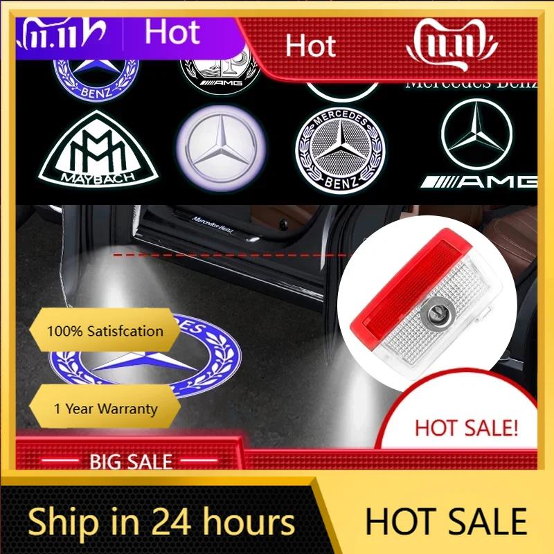 WTNWY1 C200 E200 New 2025 For Mercedes Benz 2P Car Door Lamp Projector Welcome Step Up Puddle Light For Mercedes Benz ML W166 GLE C167
