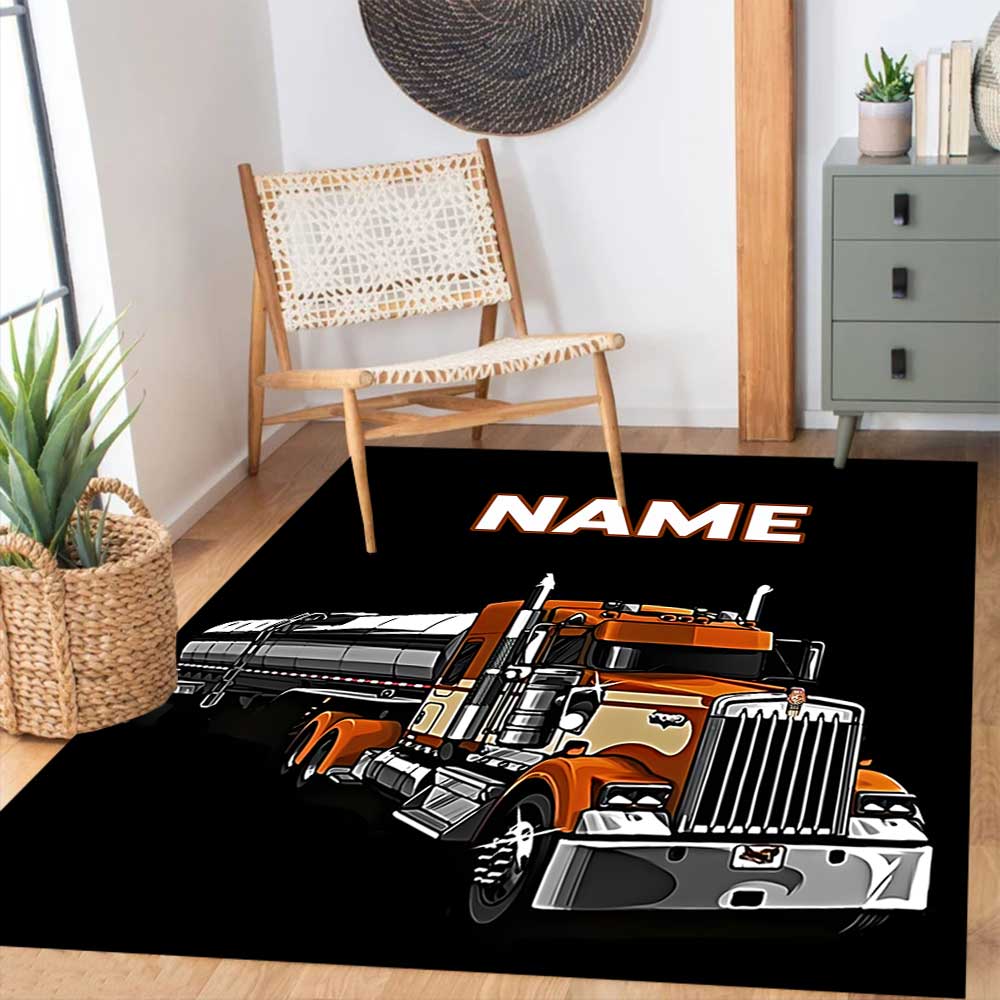 Truck Racing1 Customize your name rug, office chair cushion, home bedroom living room gift.