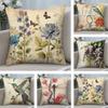 Vintage Floral Pillow Case Short Plush Sofa Decorative Gift Home Double-sided Printing Cushion