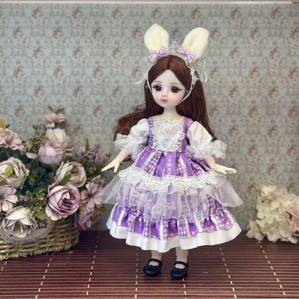 Dressing Doll With Clothes 30Cm Bjd Doll Dress Up 3D Eyes Removable Joints Doll Colorful 16 Bjd 16 Bjd Dolls Girls Gifts