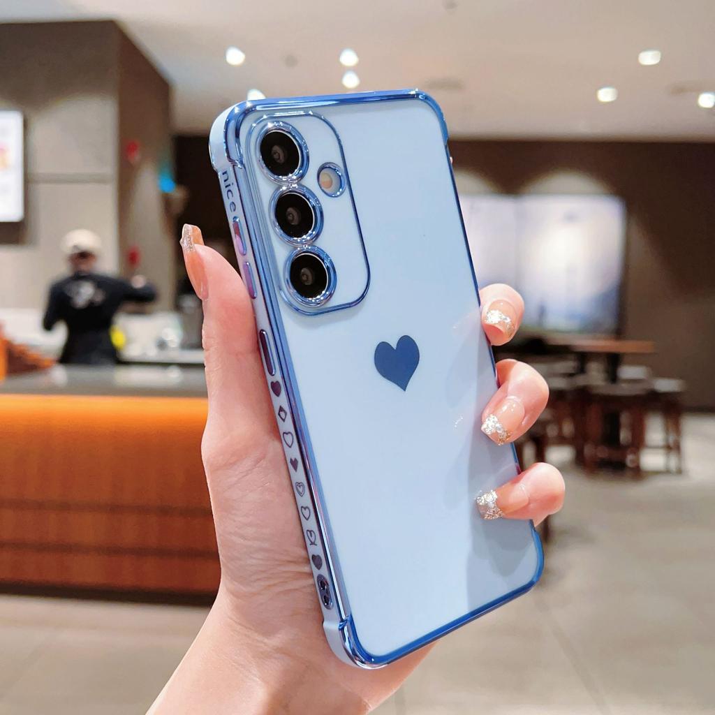 Подходит для Samsung S25ULTRA Боковая гальванизация Любовь Чехол для мобильного телефона A14 Силиконовый Все включено A54 Защитный чехол