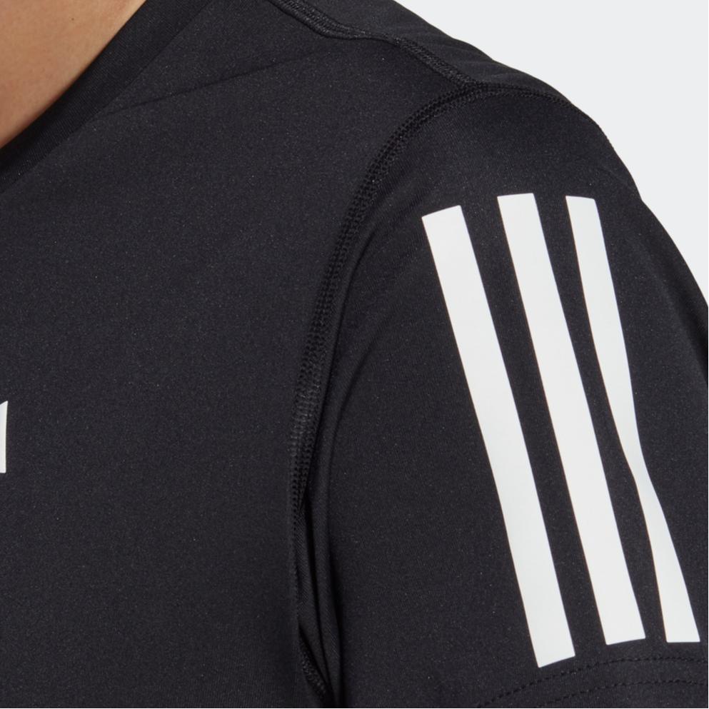 adidas Футболка с коротким рукавом и полосатым логотипом Own The Run, женские топы, черный цвет IC5188