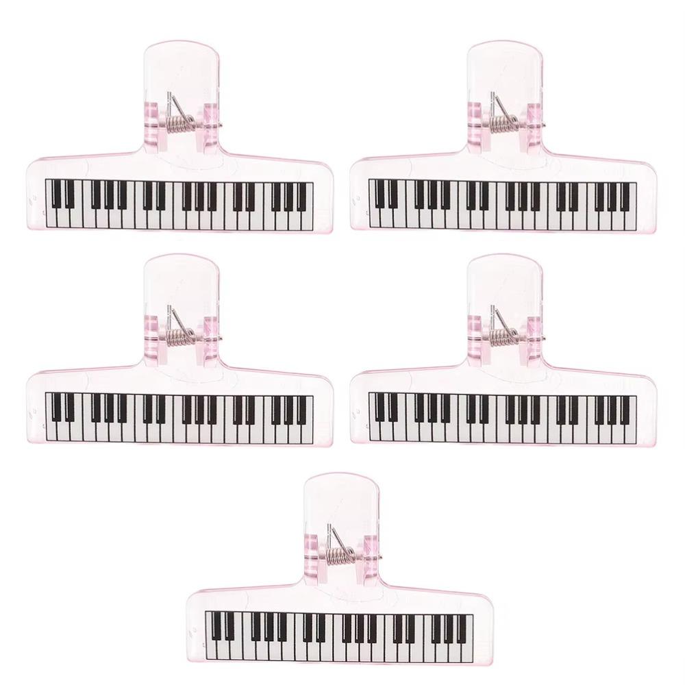 5 шт. Прозрачный акриловый музыкальный пюпитр, прочный зажим, органайзер для тестовых листов, зажим для нот, рисунок пианино, противоскользящий