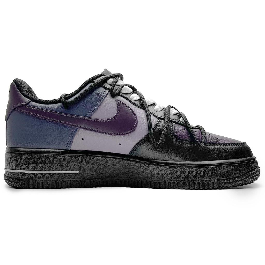 Nike Nike Air Force 1 Нескользящие Устойчивые к истиранию Низкие Скейтбордические Кроссовки Унисекс Черно-Фиолетовые CW2288-001(Команда285-)