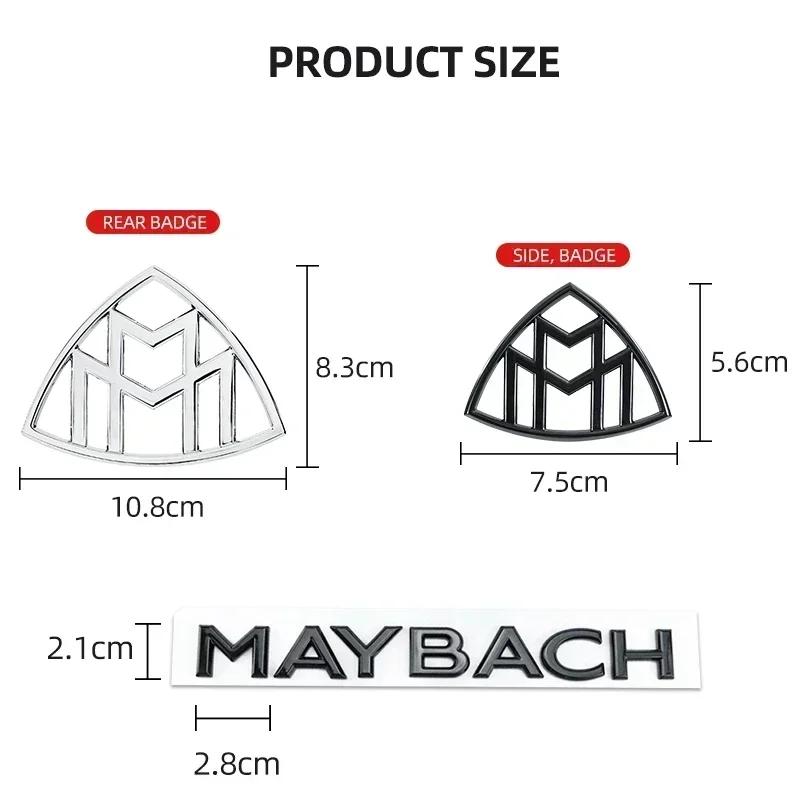 1pcs 3D ABS Maybach Side Emblem Car GLS GLE S500 Logo sticker Rear Bumper tail door trunk sticker Emblem styling Accessories