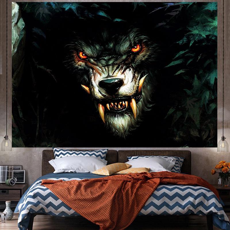 Большой гобелен с изображением животных, настенный гобелен с геометрическим рисунком, хиппи, домашний декор, эстетическое украшение