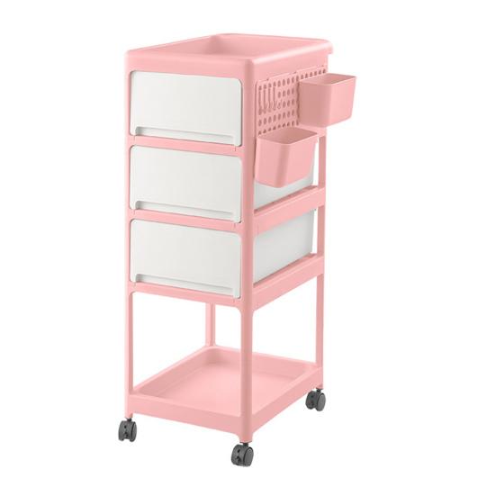 Yousheng Передвижная сервировочная тележка Тележка для хранения в детской с ящиками и полкой Передвижной органайзер Тележка для хранения с крючками и съемными корзинами для ребенка