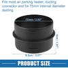 Car Air Ducting Connector Straight Air Heater Duct Joiner Connector Pipe 2.95'' 75mm OD Black