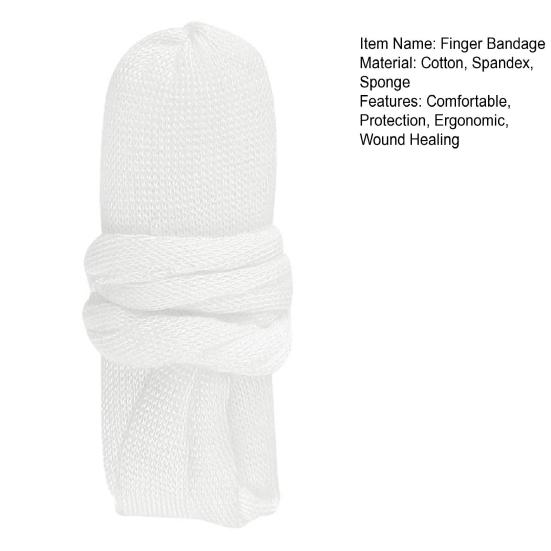 Finger Bandage Tubular Bandage Dressings Finger Cots White Finger Stall Cotton Finger Support Splint for Work Kitchen Finger Protection