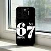 Six S-Seven 67 Phone Case For iPhone 17,16,15,14,13,12,11 Plus,Pro Max,XS,Colored Silver Plated Inside Cover
