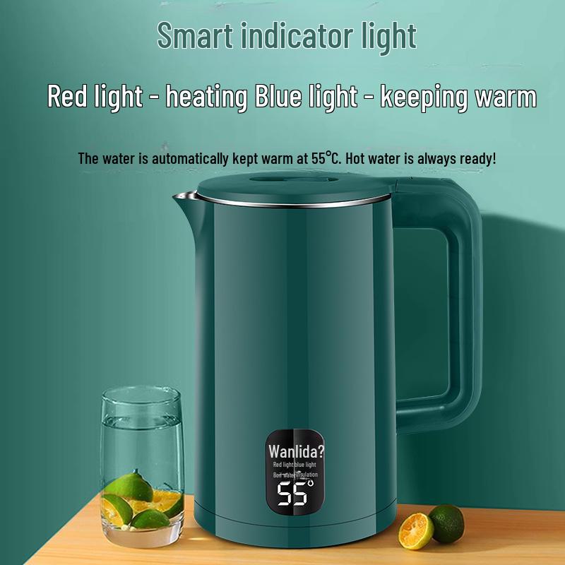 Умный электрический чайник объемом 2 л с изоляцией, автоматическим отключением и контролем температуры