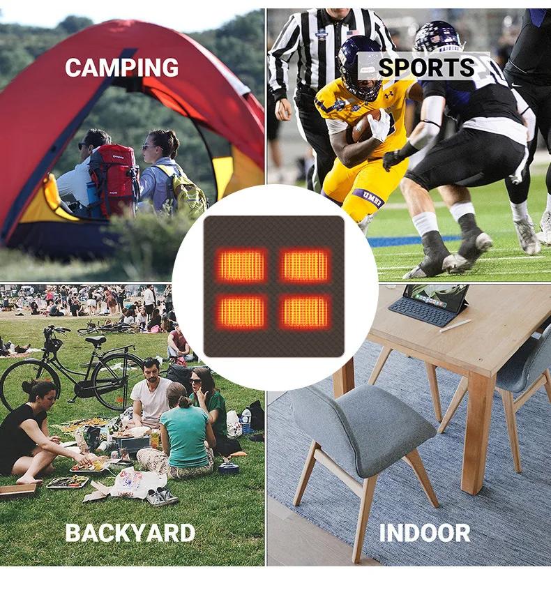 Портативная греющая подушка 3 регулируемые температуры USB электрическая грелка 4 зоны нагрева грелка коврик для сидения для кемпинга дома