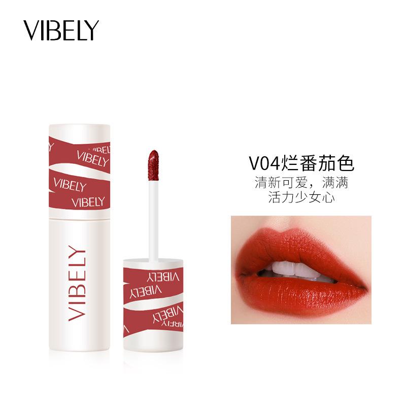 VIBELY Matte & Mist Velvet Lip Glaze Air Mist Waterproof Long Lasting White Lipstick
