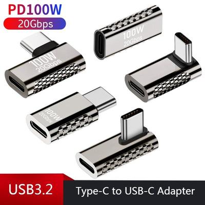 Конвертер USB C USB3.2 20 Гбит/с Тип C в USB C OTG Адаптер 90 градусов 8K @ 60 Гц 100 Вт USB Тип C Разъем для быстрой зарядки для MacBook