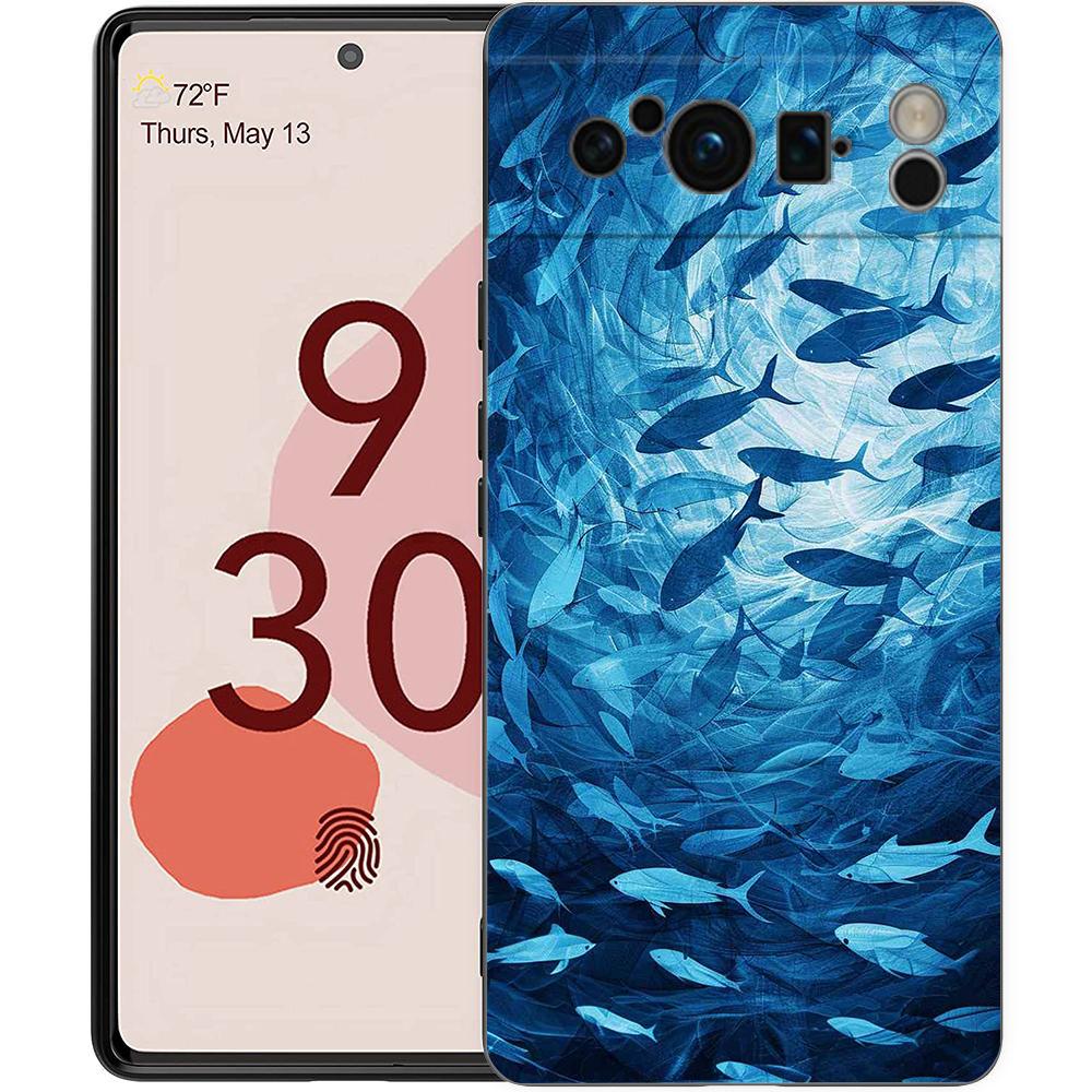 Сардины морепродукт Чехол для телефона для Google Pixel 10A 10 9 8 7 6 Pro XL 9A 8A 6A 7A 5G Мягкий ударопрочный ТПУ Черная крышка