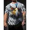 Colorful Cool Eagle Pattern T Shirt For Men Flame 3D Printed Tees Summer Street Short Sleeve Round Neck Tops Loose T-Shirts