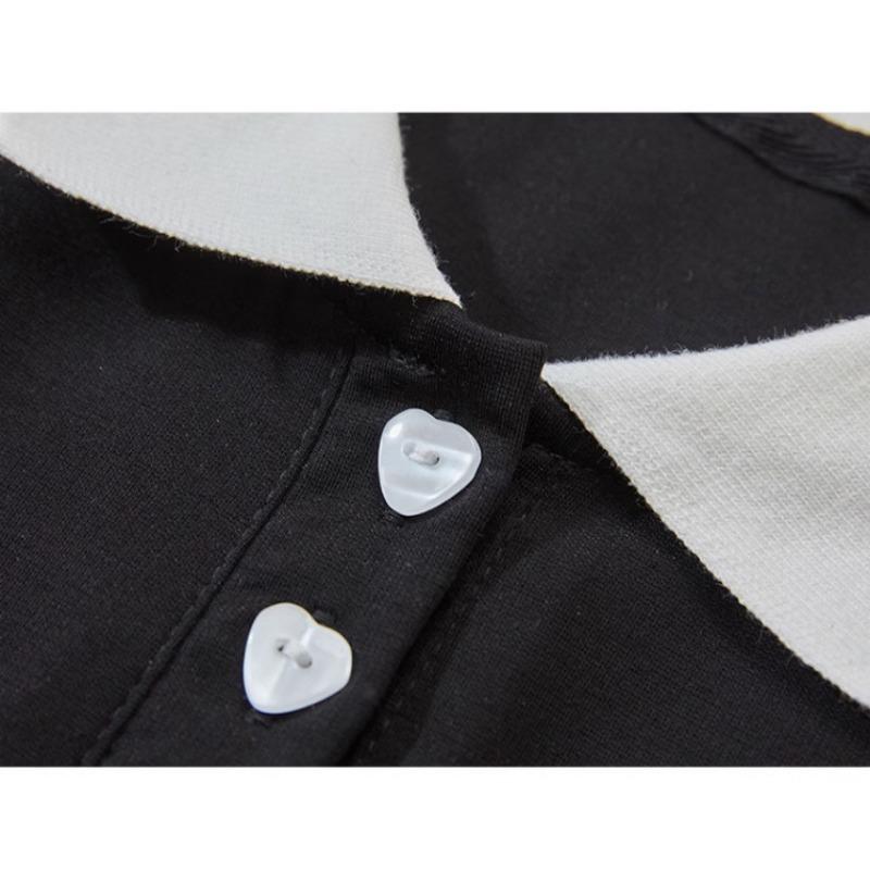 Платье с воротником поло, летнее женское, с открытой талией, короткое платье в стиле колледжа