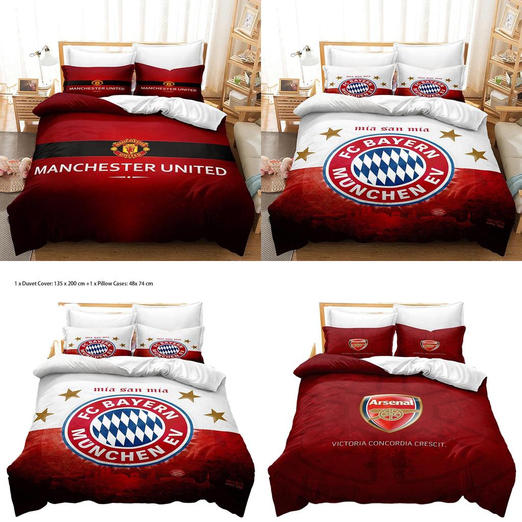 Роскошный 3D Комплект Постельного Белья с Цифровой Печатью для Футбольных Фанатов Оптовый Комплект Постельного Белья для Футбольных Энтузиастов