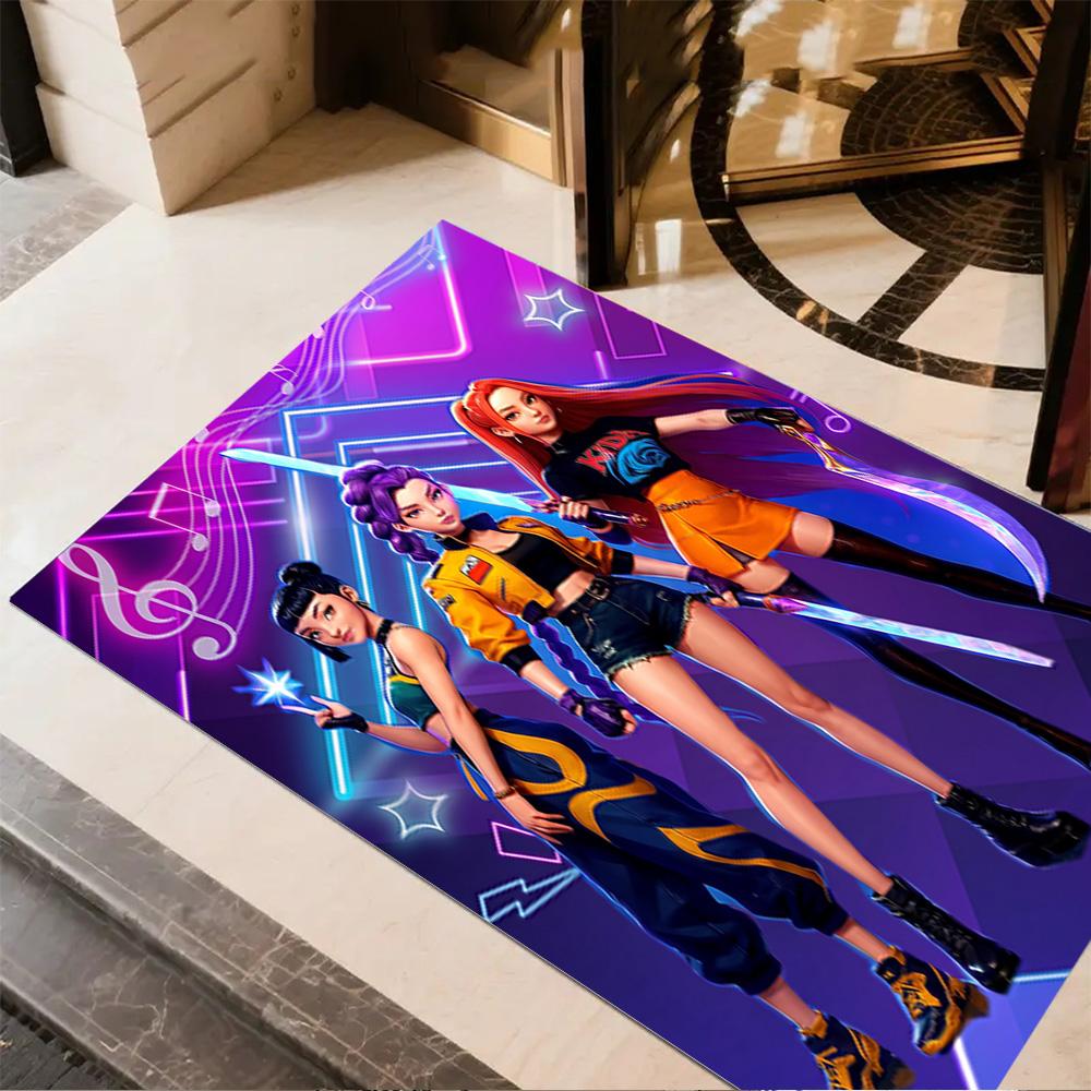 Neon Fashion Showdown Area Rug Design for Dining Room Game Room Playrooms Study room Anti-slip Rug Anime Office Decor