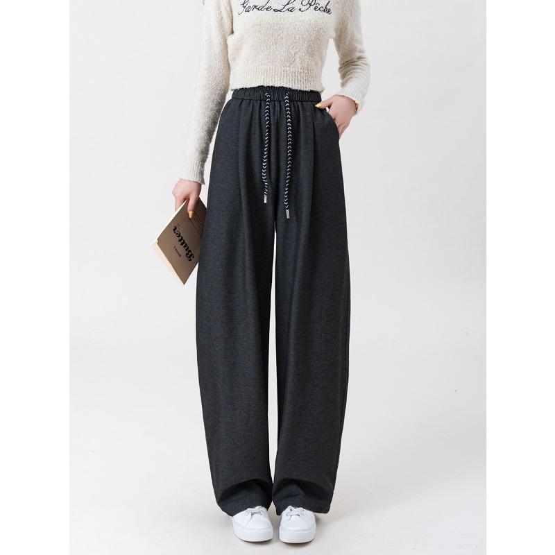 Темно-синие брюки-шаровары с широкими штанинами женские осенне-зимние новые с высокой посадкой свободные и тонкие повседневные брюки Ямамото