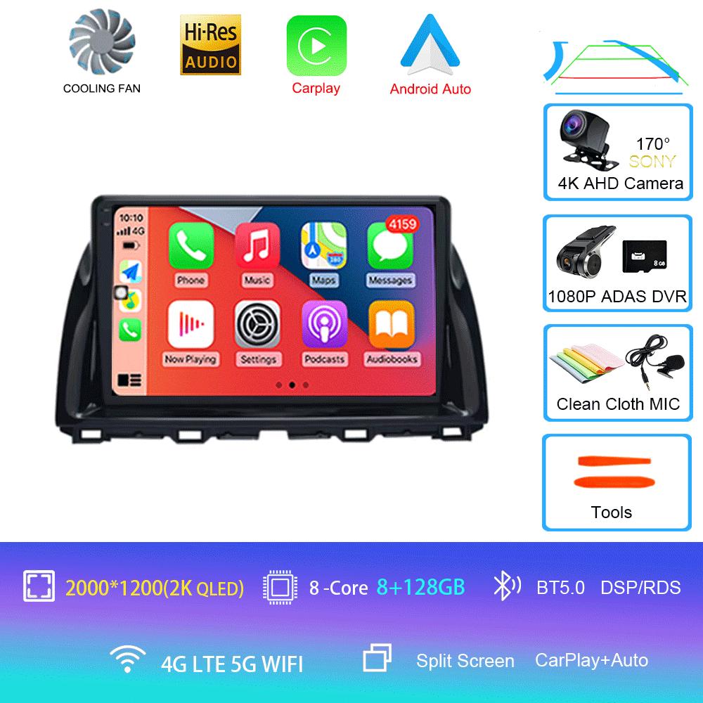 Android 14 мультимедийный проигрыватель 2 DIN для Mazda CX5 CX-5 CX 5 2012 2013 2014 2015 автомобильное радио WIFI+4G головное устройство GPS Carplay Auto DSP