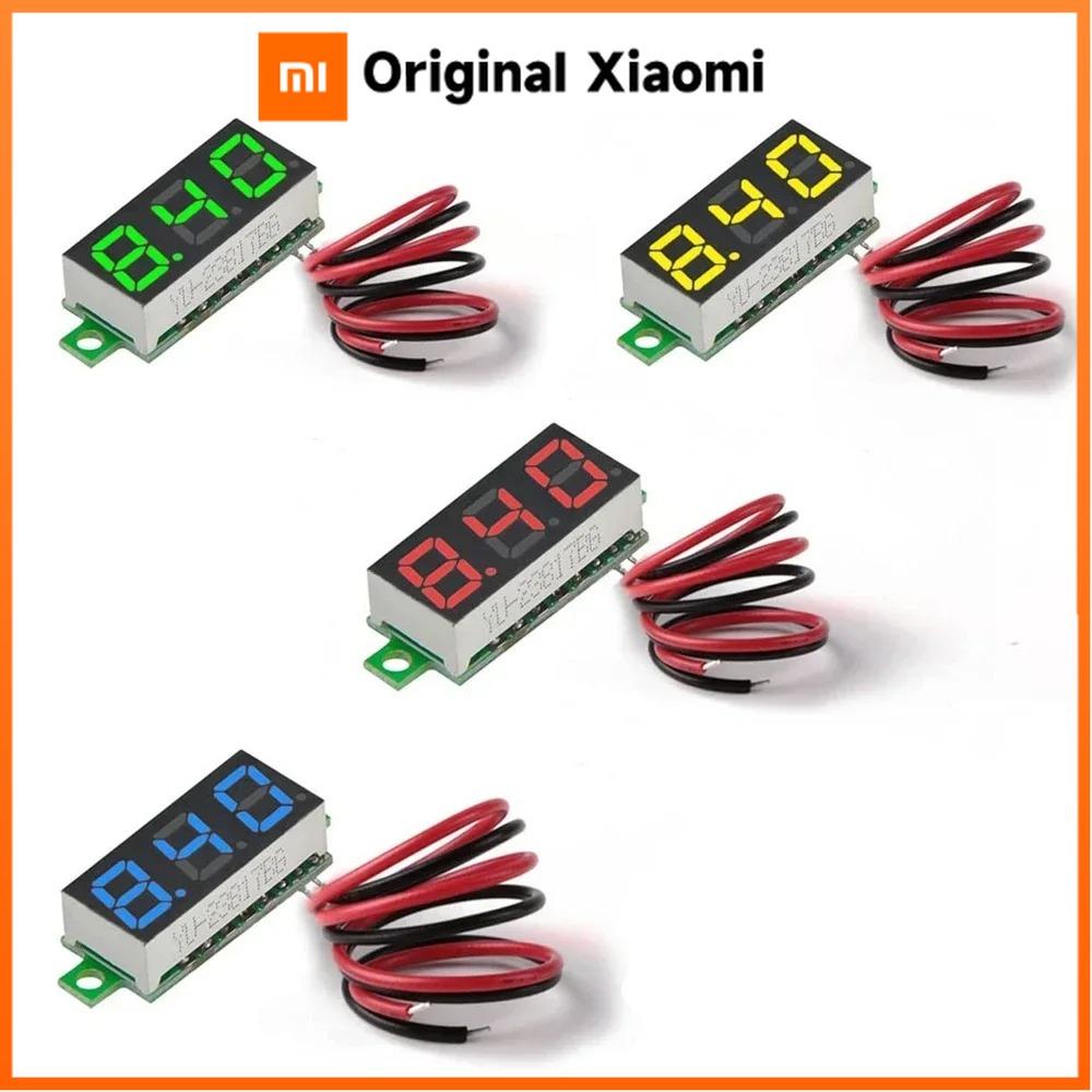 Xiaomi 0 28 Дюймовый DC Светодиодный Цифровой Вольтметр 0 100В Измеритель Напряжения Автомобиль Мобильное Питание Тестер Напряжения Детектор 12В Красный Зеленый Синий Желтый