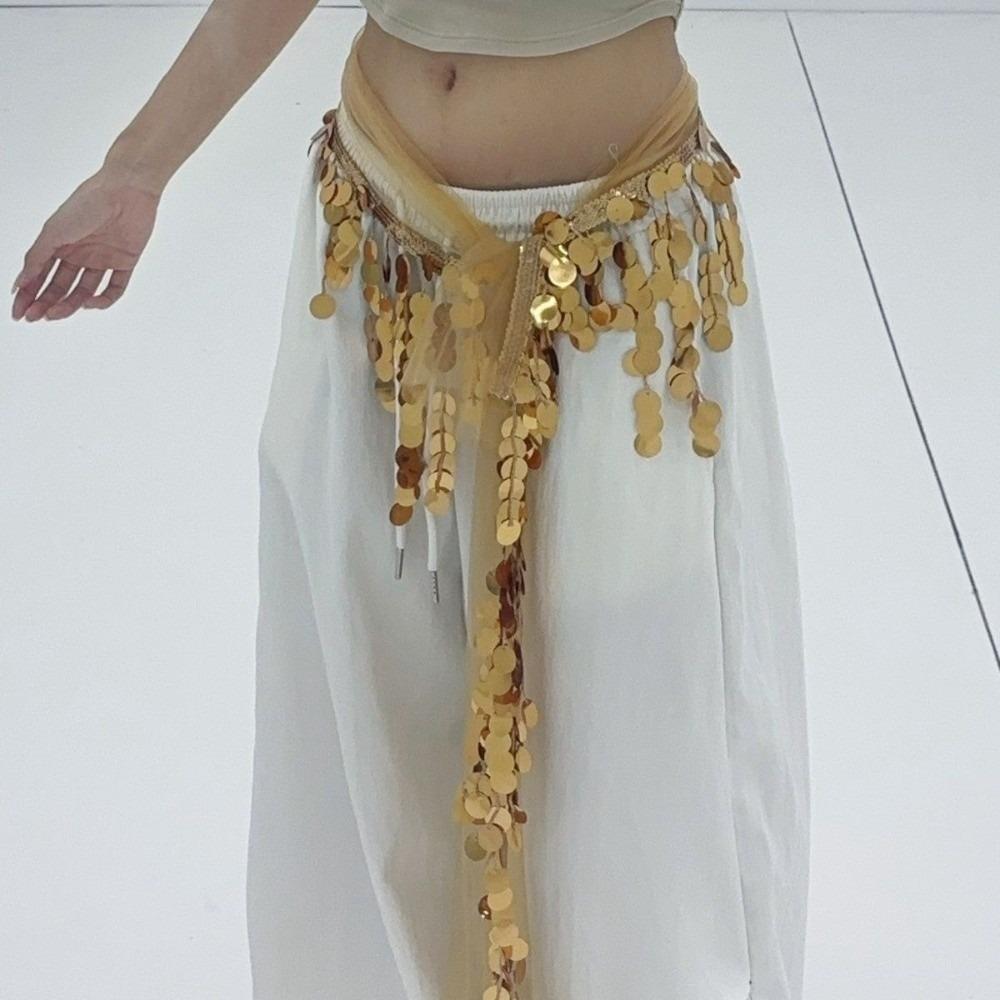 Creative Belly Dance Belt Glitter Sequins Sequin Waist Chain Belly Dance Hip Scarf Belly Dancing