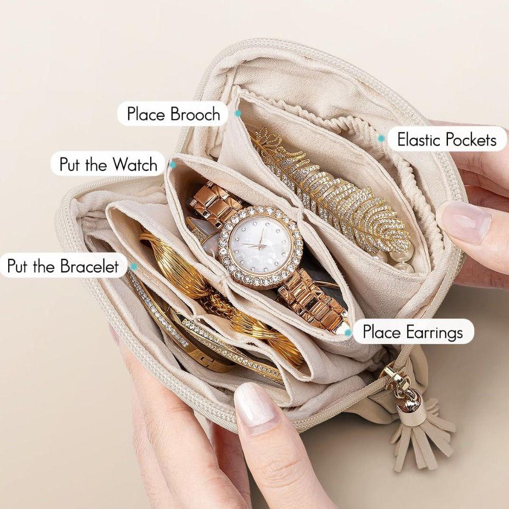 Earrings Bracelet Jewelry Packing Bag PU Leather Jewelry Holder Fashion Mini Cosmetic Bag Travel