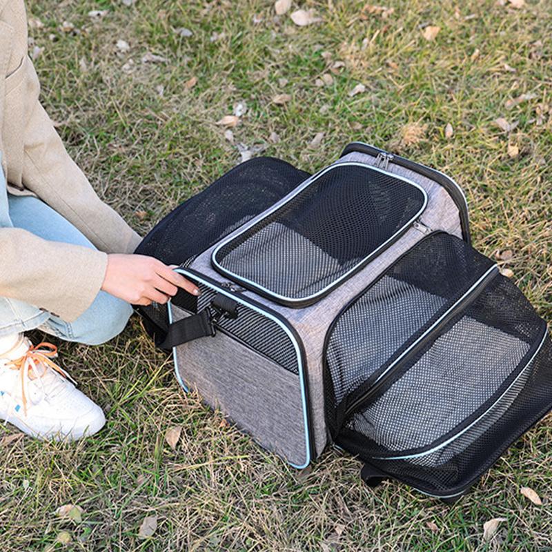Большая сумка-переноска для домашних животных, портативная расширяемая дорожная клетка для собак, кошек, щенков, сумки для переноски