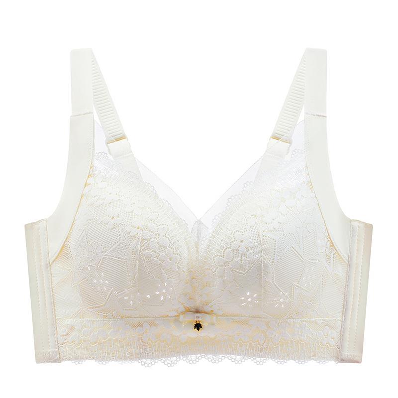 Large Size Women Lingerie Full Cup Minimizer Thin Bra Wireless Brassiere Sexy Lace Underwear Gathered Push Up Bralette