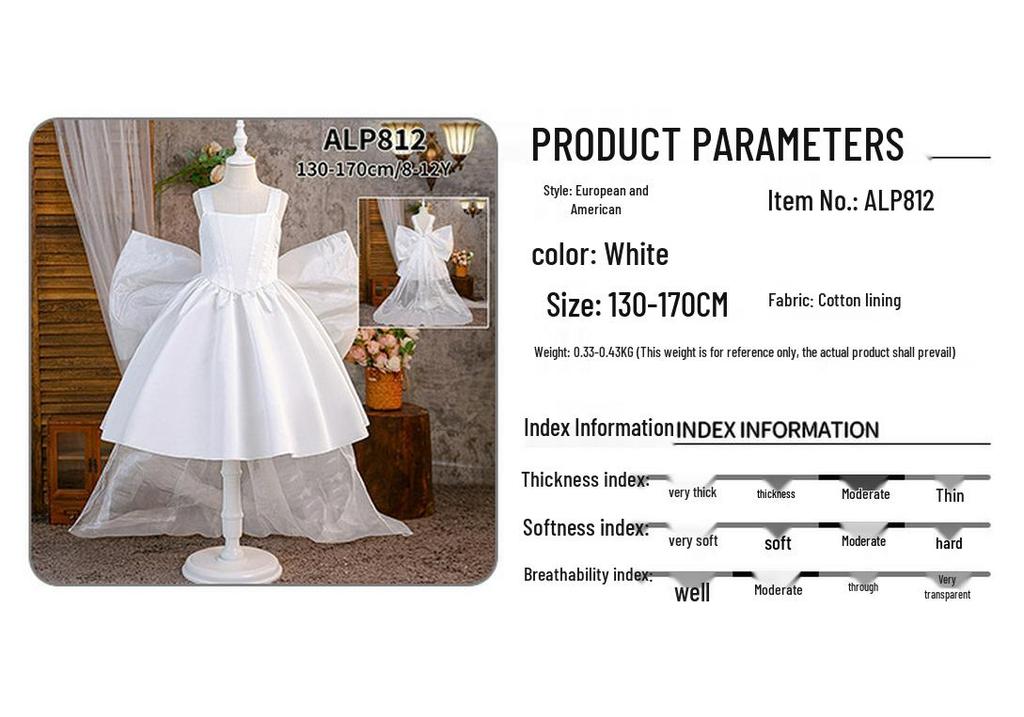 Children's Formal Princess Puffy Bow Dresses for Girls 4-15 Years - Fashion Show Costumes