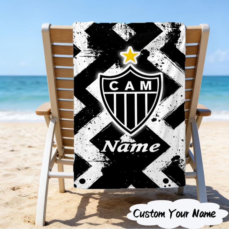 1PC Custom Name Beach Towel Cam Abstract Artwork Beach Towel, Suitable for Camping, Travel, Beach Accessories, Super Absorbent, Family Gift