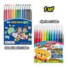 Jigu Chemical Super Colored Pencils 12 Colors + No-Marking Sign Pens 12 Colors | Korean Stationery Set