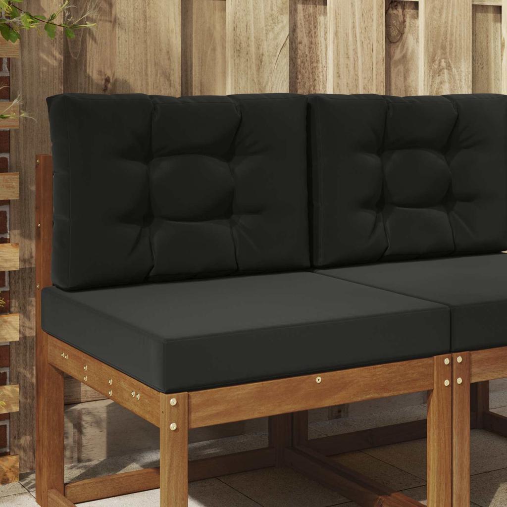 Outdoor Sofa Cushion 2 pcs Black Polyester