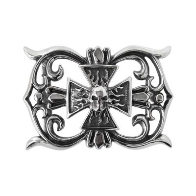 Нержавеющая сталь литой дизайн хирургическая нержавеющая кожа подлинная [Days Art] пряжка, гипоаллергенная, пряжка, сталь, хром, байкер, ремень, кожа, мужской