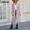 Autumn and Winter Women's Plus Size Fringe Long Cardigan Jacket Sweater