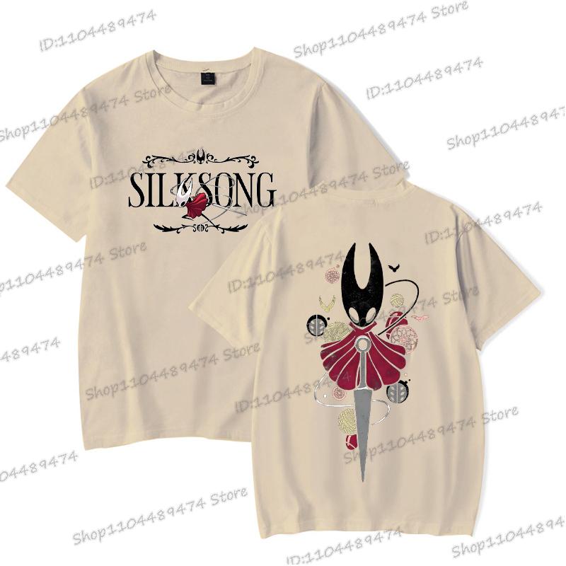 Hollow Knight Silksong Смешные Игровые Футболки Мужские Женские С Круглым Вырезом С Коротким Рукавом Y2K Топы Мультяшный Стиль Hollow Knight Унисекс Футболка