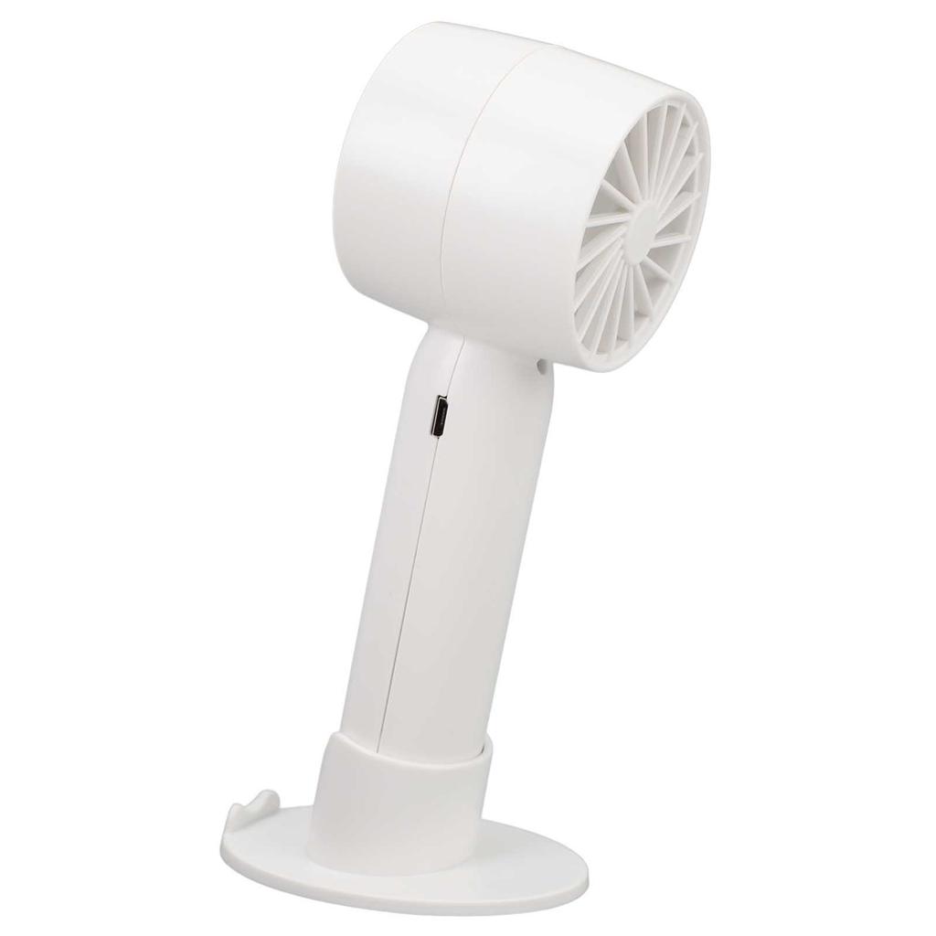 Portable Handheld Fan USB Rechargeable 3 Wind Speeds Safe Turbo Mini Fan for Outdoor Travel Camping White