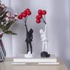 Banksy Girl with Balloon Sculpture - Resin Living Room Ornament
