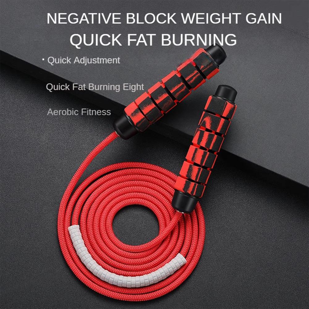 Tangle-Free Nylon Skipping Rope Adjustable Fitness Rope Skipping Weighted Jump Rope Exercise